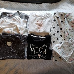 LOT Baby Girl's kitty clothing. GUC.